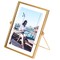 Fabulaxe Modern Metal Floating Tabletop Photo Picture Frame with Glass Cover and Easel Stand, Gold 5 x 7 QI004066.GD.L - alternate 1